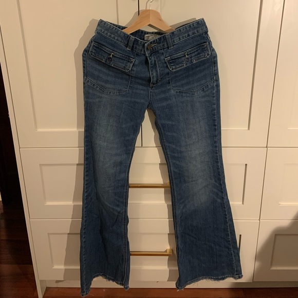 Free People Flair Jean Mid-Low Rise Y2K - Picture 1 of 2